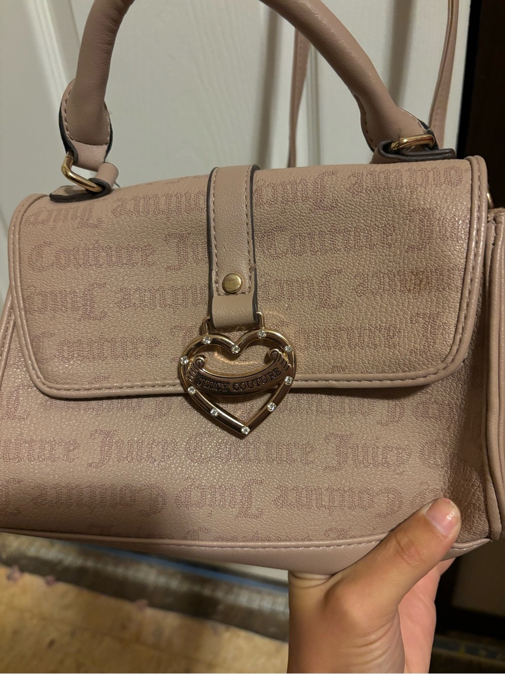 Juicy Couture tan Satchel with Heart Lock